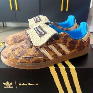 Adidas x Wales Bonner - Brown Leopard and Blue Sambas - US Sz 6